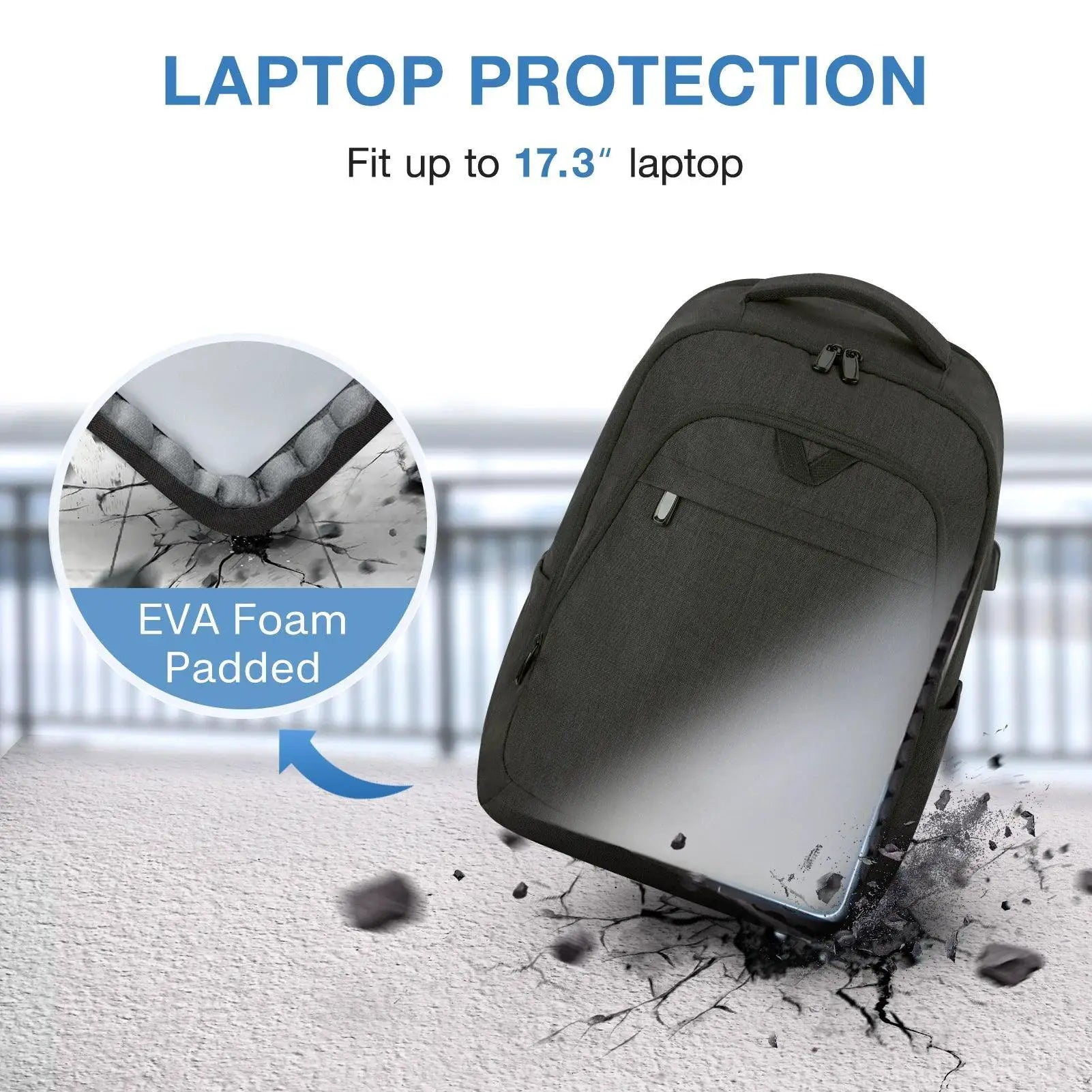 Anti Theft Waterproof Laptop Backpack With USB Port