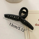 Elegant Black Hair Clip with Korean Letter Detail