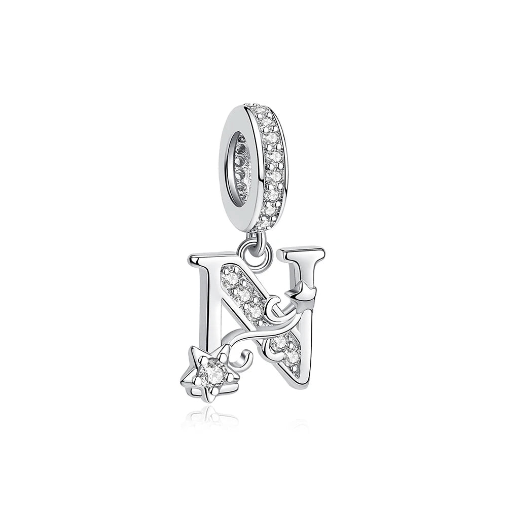 Sterling Silver Charm Star Letters