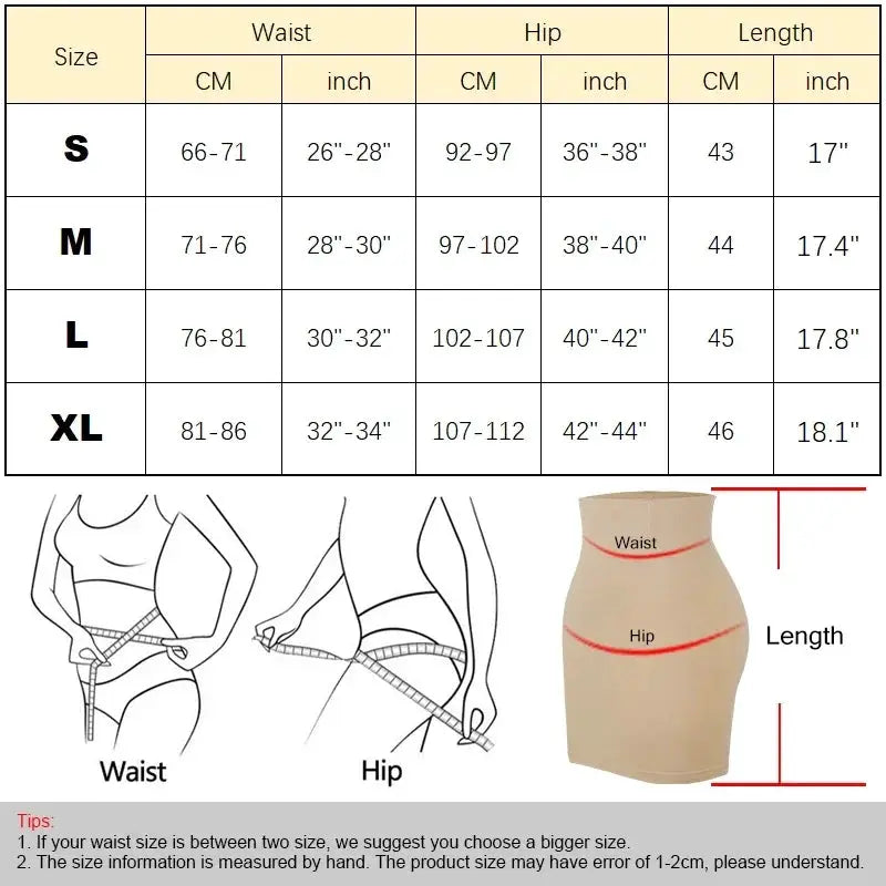 High Waist Tummy Control Half Slip Shapewear Builtin Panties