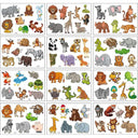 Vibrant Cartoon Kids Temporary Tattoos - 12 Fun Animal Packs