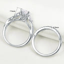 Princess Pear Moissanite Ring in Sterling Silver