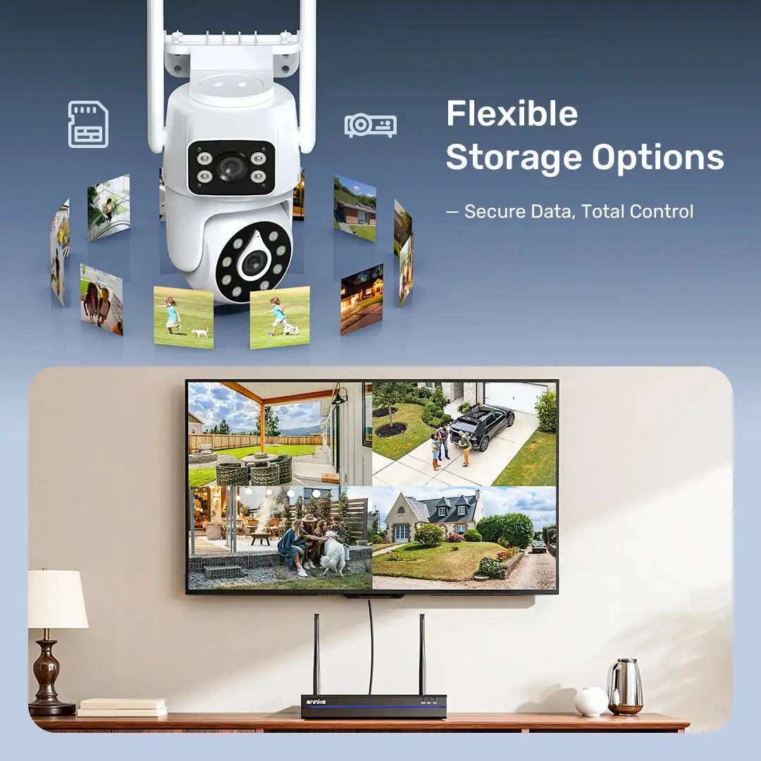 ANNKE 4MP WiFi Dual Lens Camera Security System Kit IP Cameras With 16CH Wireless NVR Recorder Set Video CCTV Surveillance System