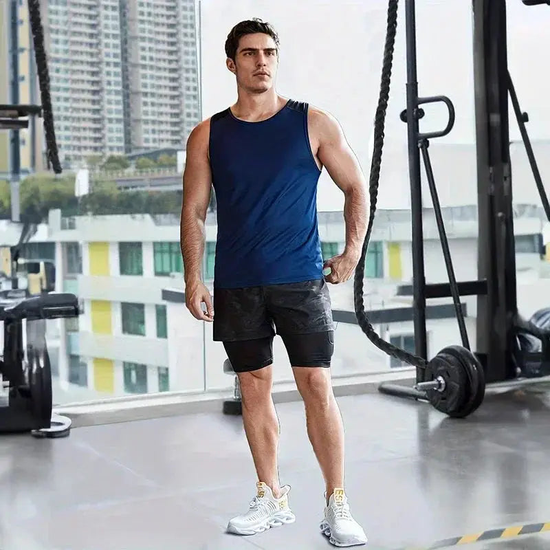 Men's Summer Camo Running Shorts Double Layer Active Wear