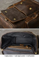 Vintage Crazy Horse Leather Backpack Men