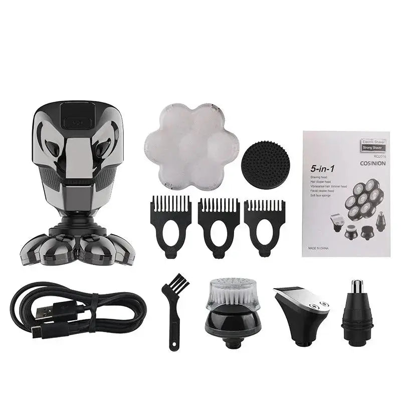5 In 1 4D Men's Rechargeable Bald Head Electric Shaver