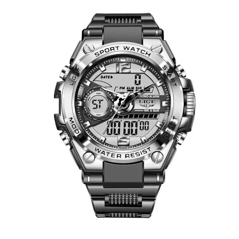 LIGE Military Digital Sports Watch Tactical LED Display