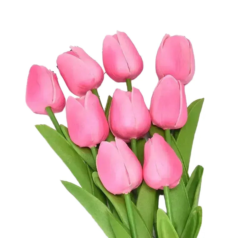 Lifelike Tulip Bouquet for Home Decor — White