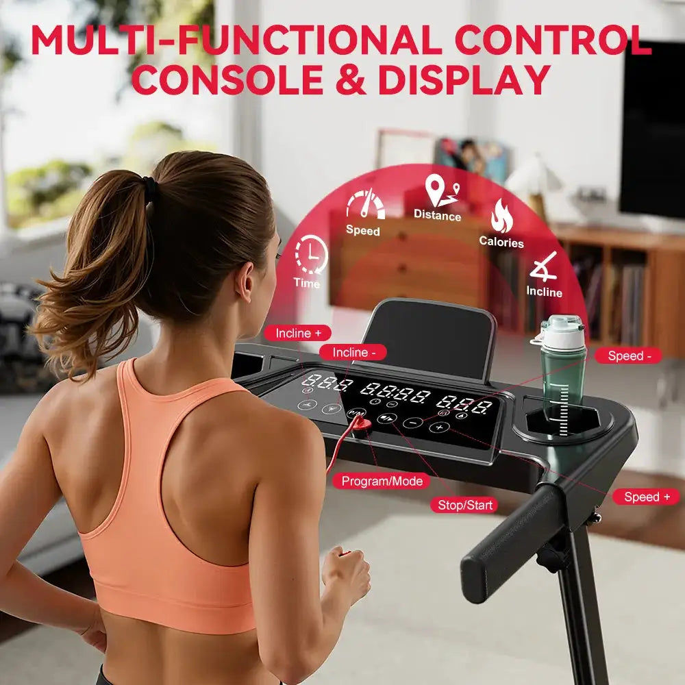 Folding Treadmill with incline Portable Treadmills Home with HandleBar,Walking Pad Foldable 3.0HP Quiet Brushless LED Dispay