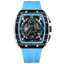 Curren Men's Casual Quartz Watch Rectangular Silicone Straps