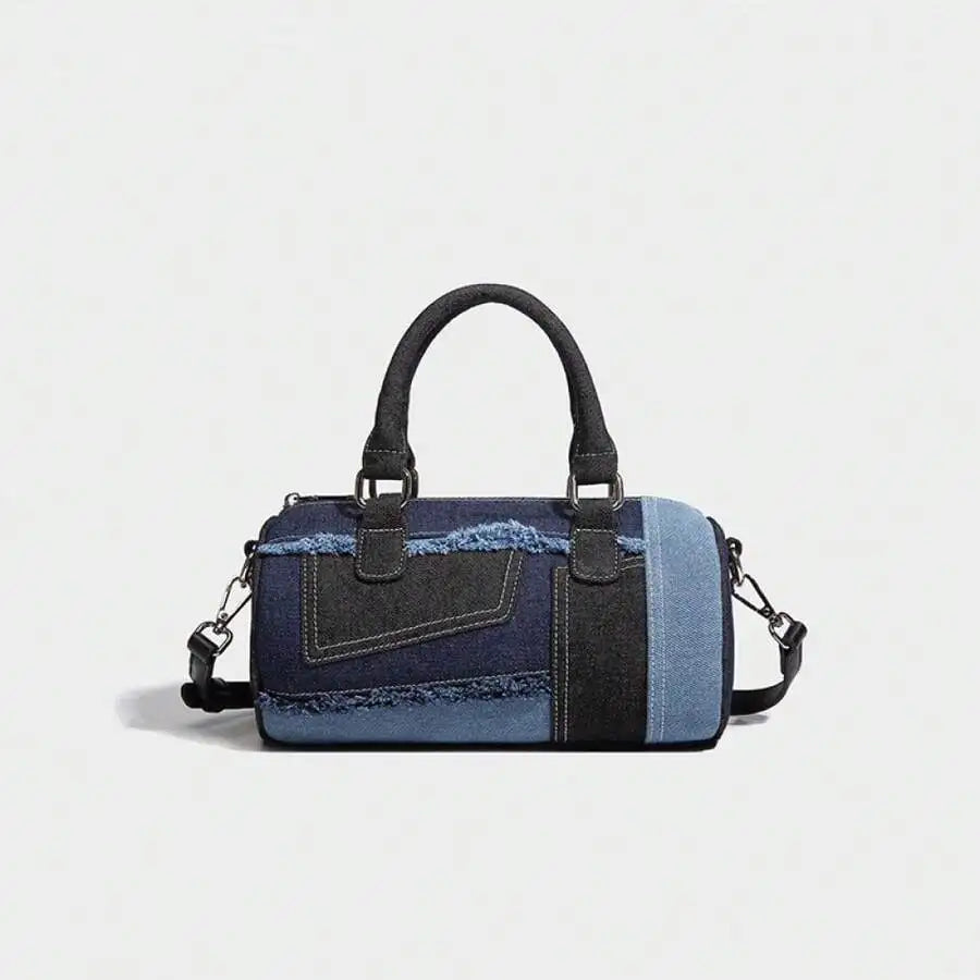 Niche Design Splicing Denim Crossbody