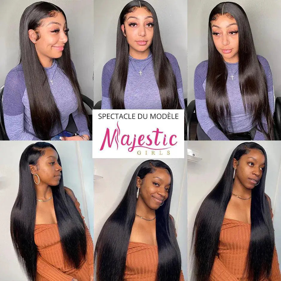 30 Inch 360 Lace Front Human Hair Wig Bone Straight