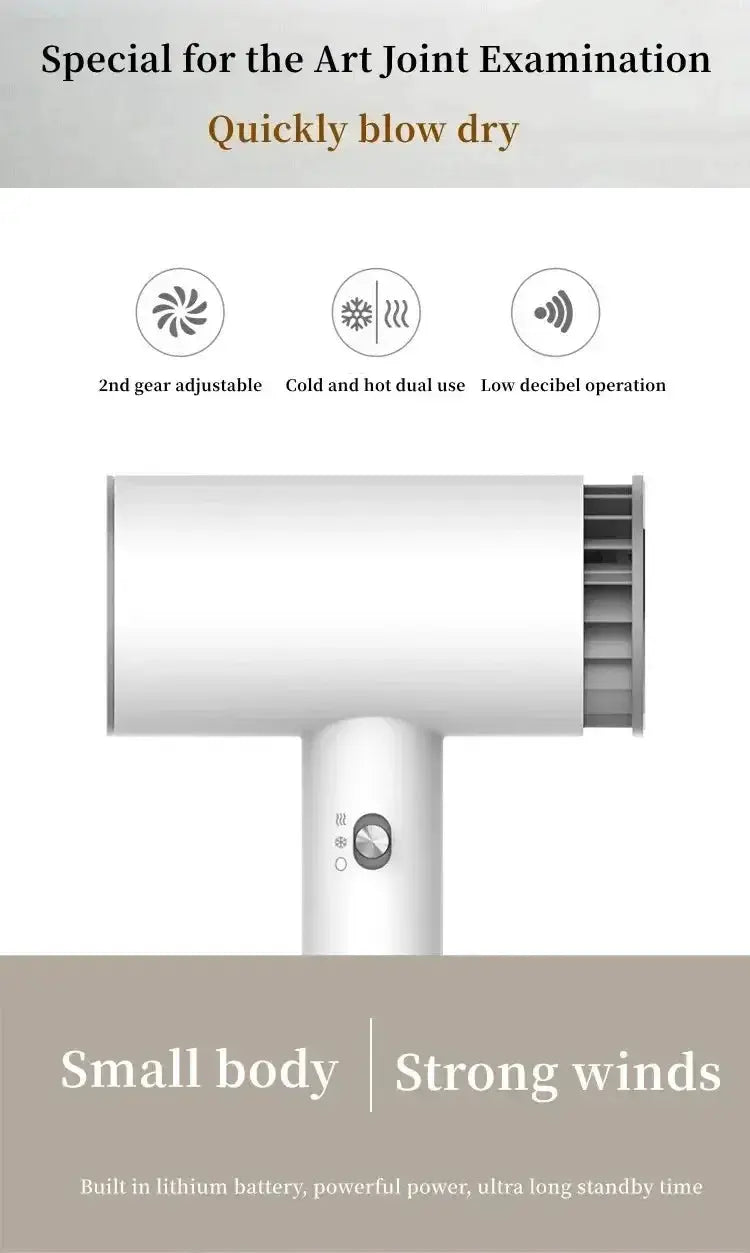 Portable Wireless Hair Dryer Travel Fast Dry Lithium Battery