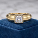 Princess Cut Silver Moissanite Ring