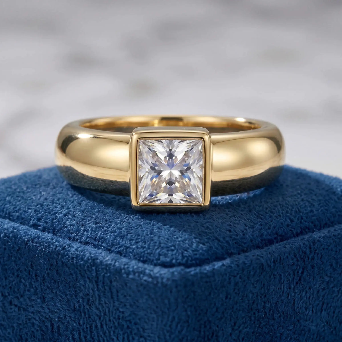 Princess Cut Silver Moissanite Ring — product image 2