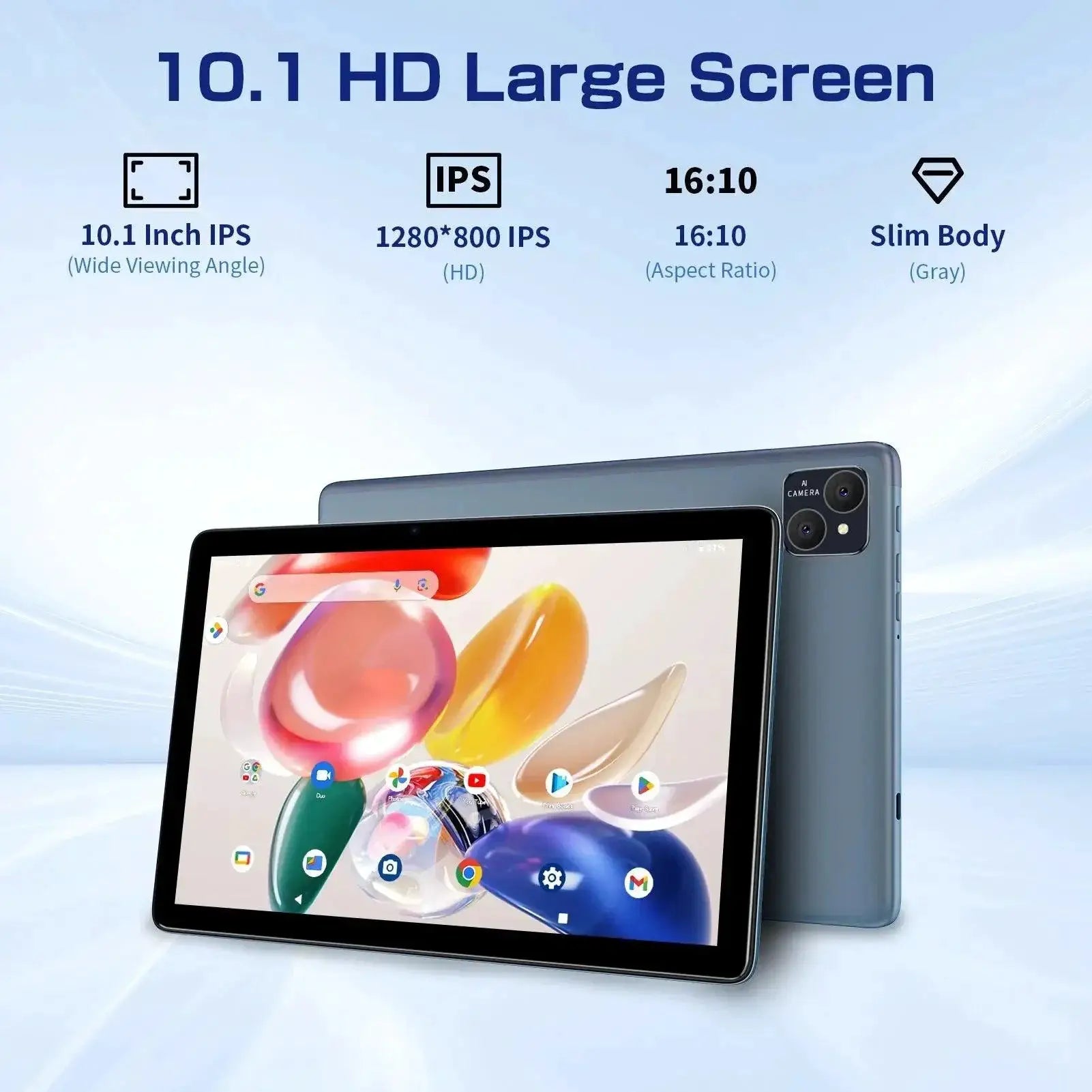 Vasoun 10.1 Inch Octa Core Android Tablet 128GB Dual SIM 4G