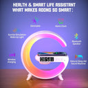 Multifunction RGB Light Bluetooth Speaker Alarm Clock 15W Wireless Charger Stand Pad For iPhone Samsung