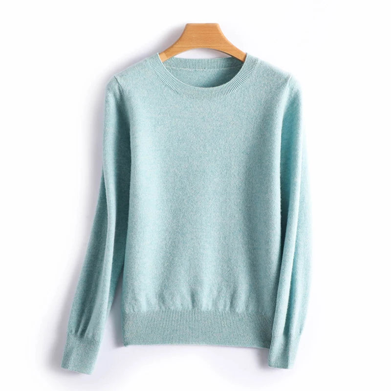 Crew Neck Cashmere Knit Sweater