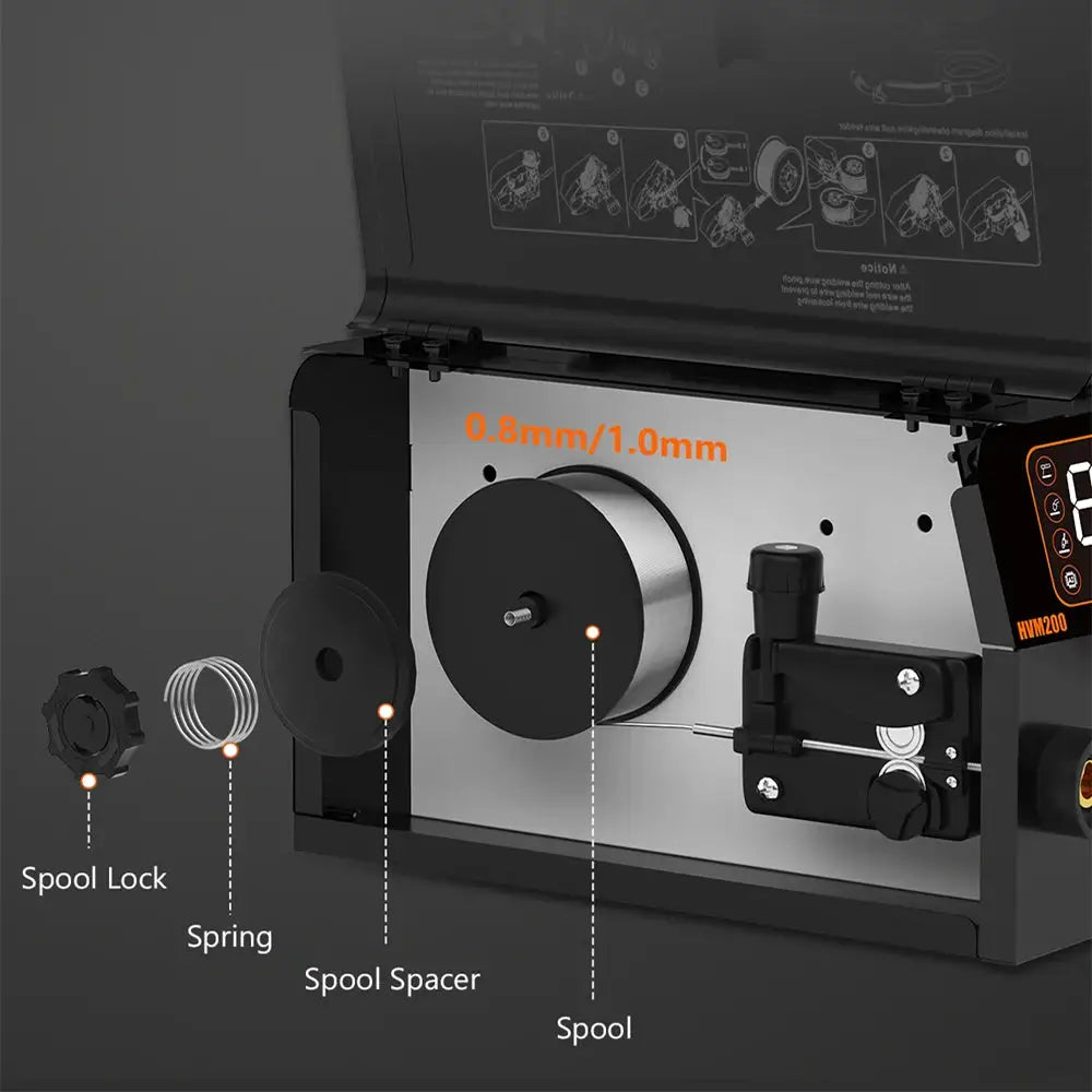 HZXVOGEN HVM200 Gasless MIG Inverter Welder — product view 7