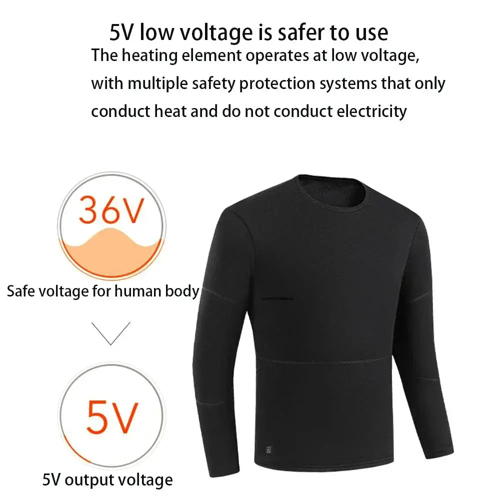 Ski Thermal Heated Underwear for Men and Women Winter Gear