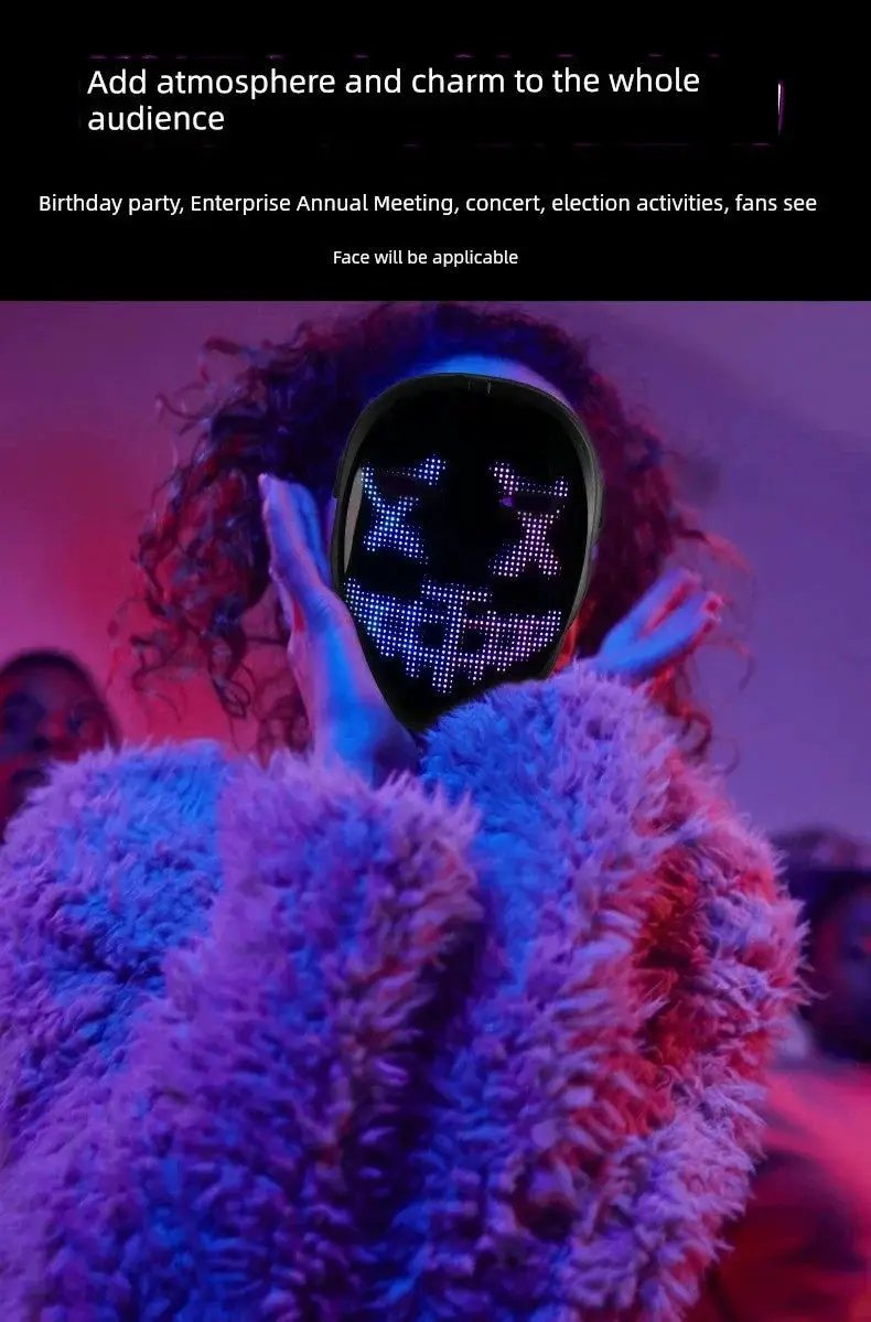 LED Face Changing Mask Custom Robot Bluetooth Smart Gadget