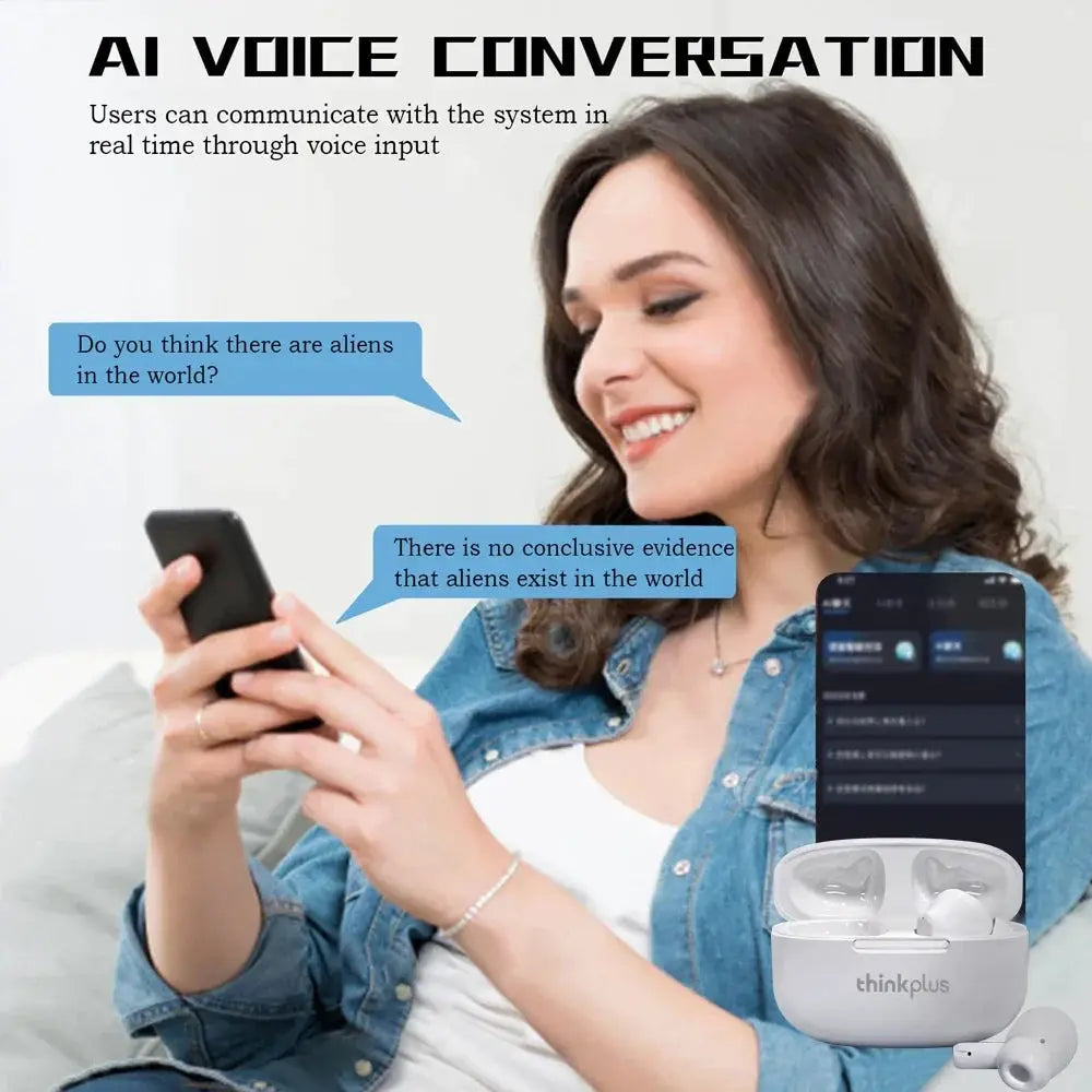 ThinkPlus AI Translator Earbuds Wireless Bluetooth