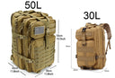 QT&QY 30/50L Tactical Backpacks Man Travel Survival Bag