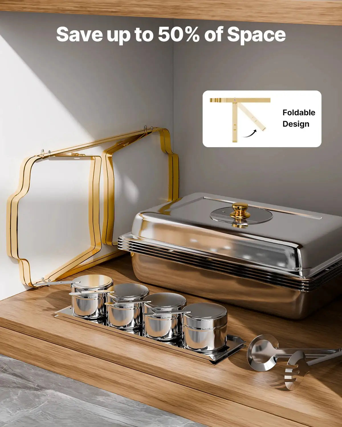 SucceBuy Pack Chafing Dish Buffet Set Stainless Steel Chafer — product view 6