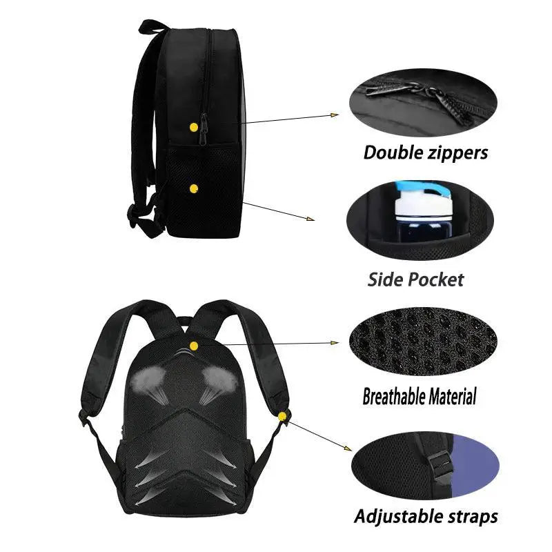 2 Piece Set Smiling Anime Critters Backpack With Pencil Bags