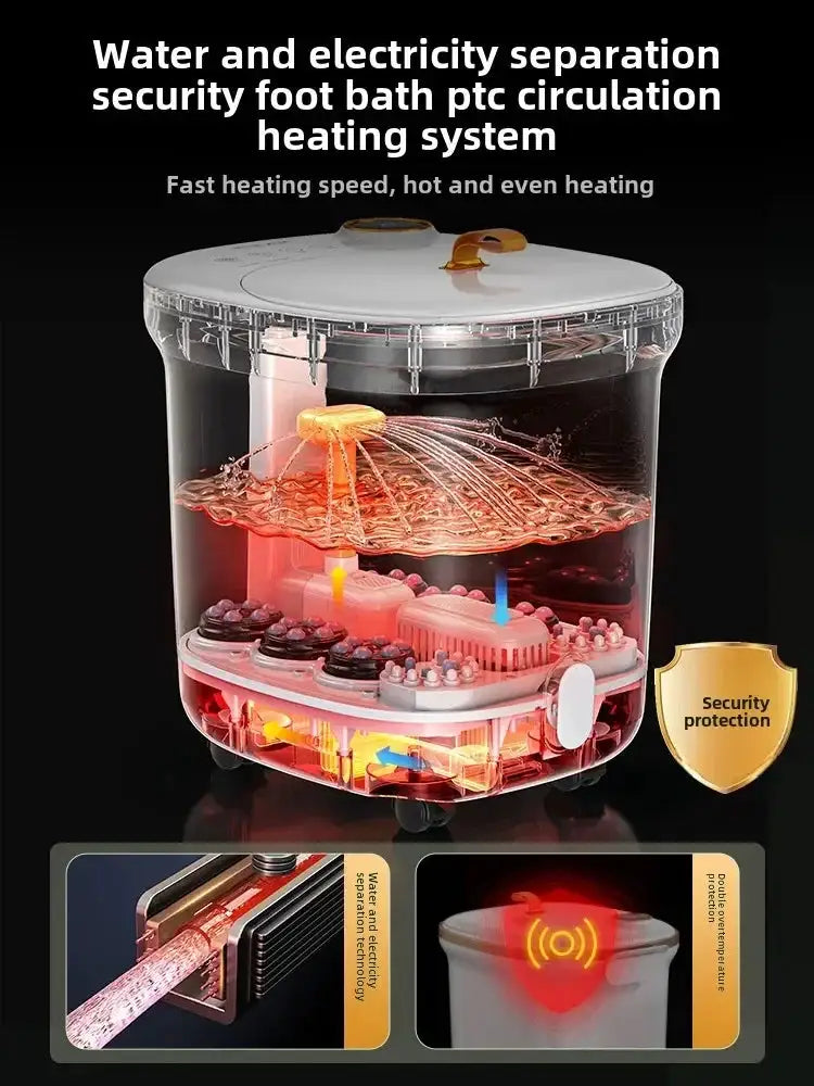 Fully Automatic Steamed Constant Temp Massage Foot Bath Tub Household Foot Care