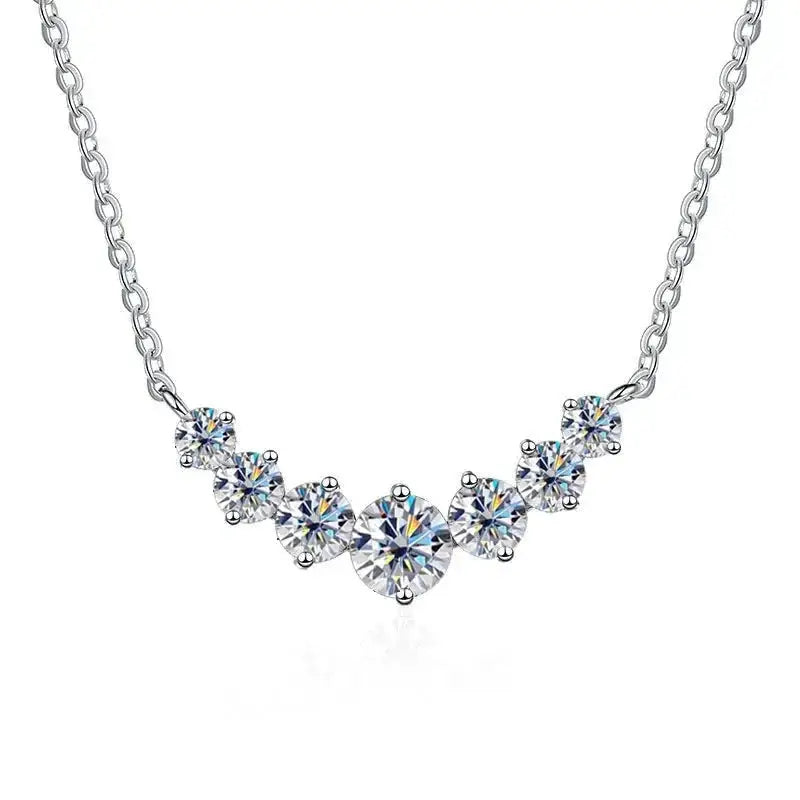 Moissanite Pendant Necklace in Sterling Silver Total — product view 6
