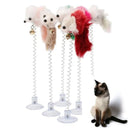 Interactive Feather Cat Toy Stick with Mini Bell Teaser