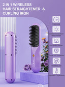 Cordless Electric Hair Brushes Straightener Brush Styler
