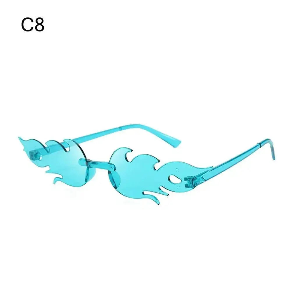 Rimless Flame Sunglasses For Women UV400 Protection