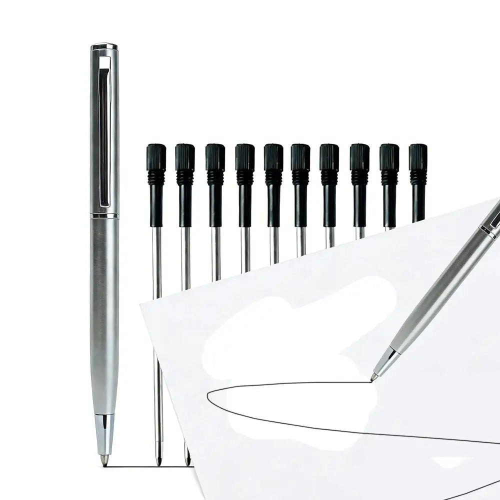 Mini Ballpoint Pen - 10 Refills Pocket Set