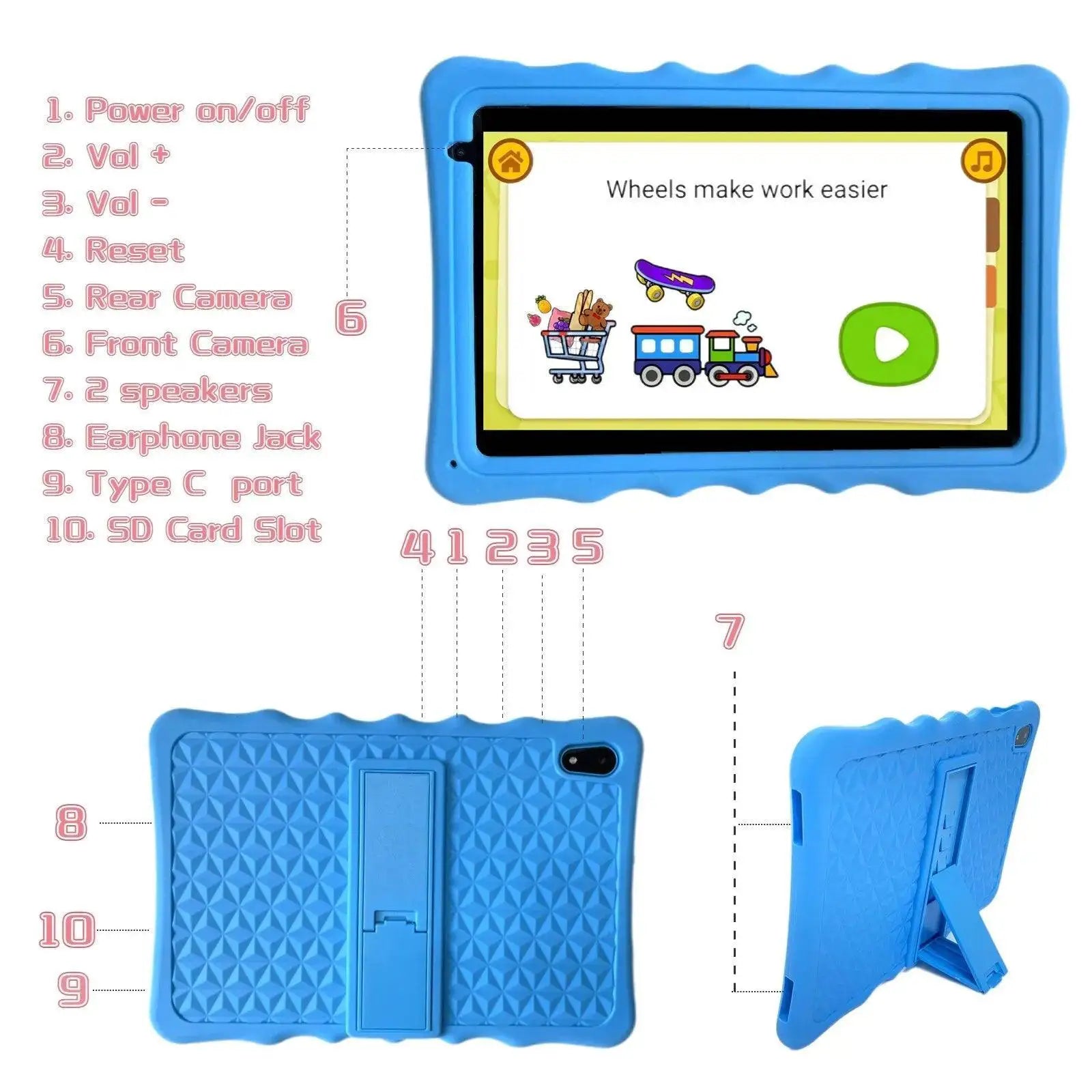 10.1-Inch HD Android Education Tablet for Kids with Eye Protection - OurLum.com