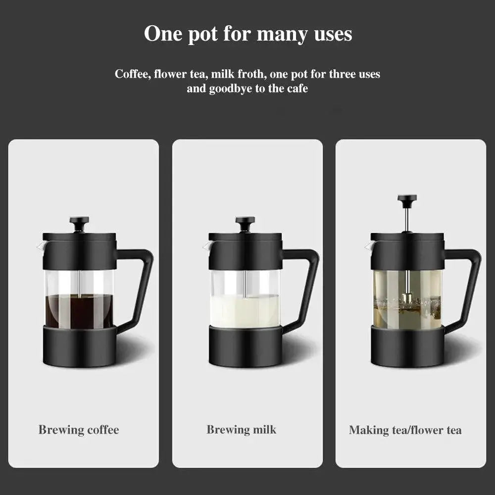 French Press Coffee Maker Glass Brewer 350ml 600ml 1000ml