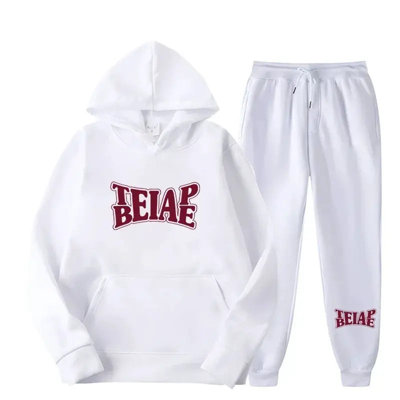 Fashion Print Mens Hoodie Set Oversized Comfort Style