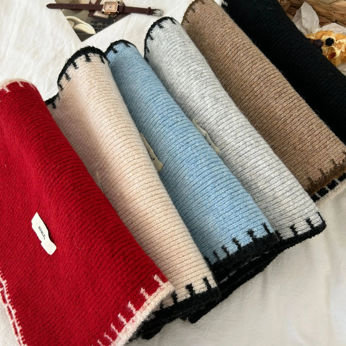 Colorblock Knit Winter Scarf