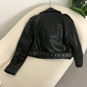 Zipper Belted Leather Jacket