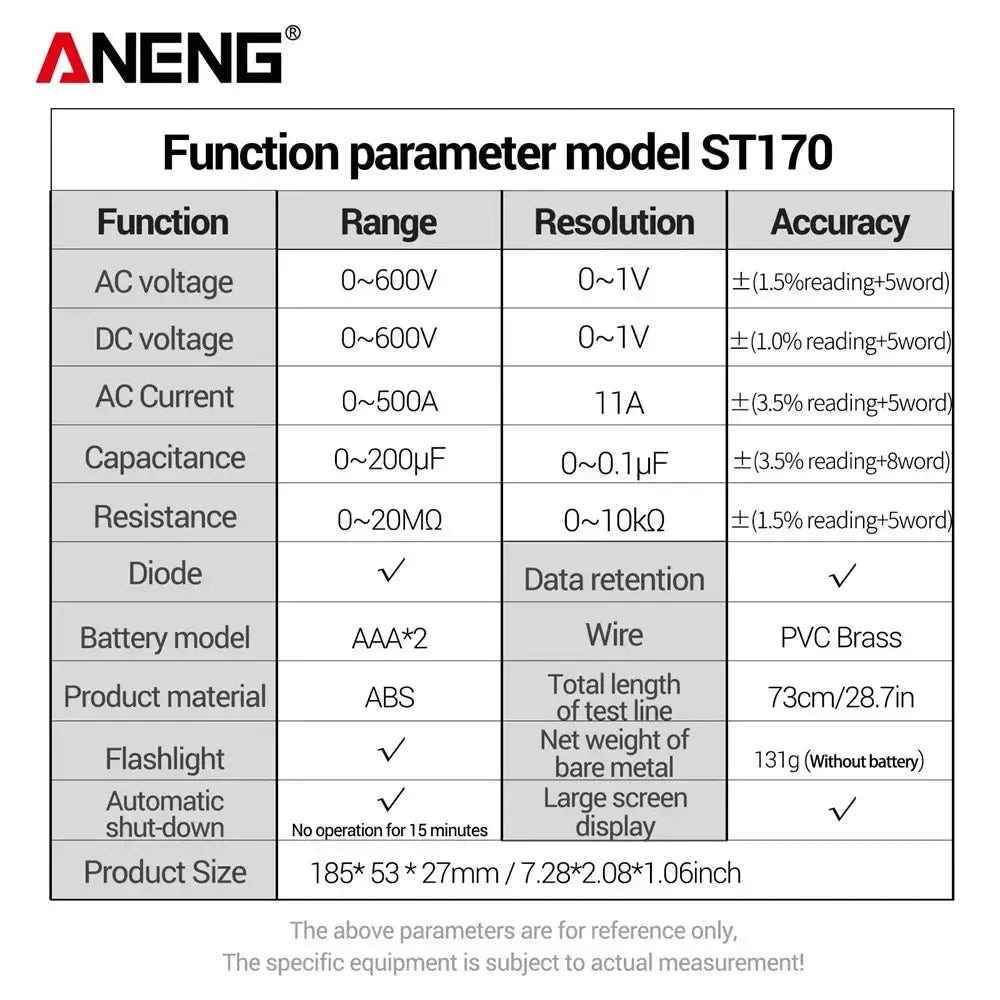 ANENG Large Screen Clamp Meter — product view 8