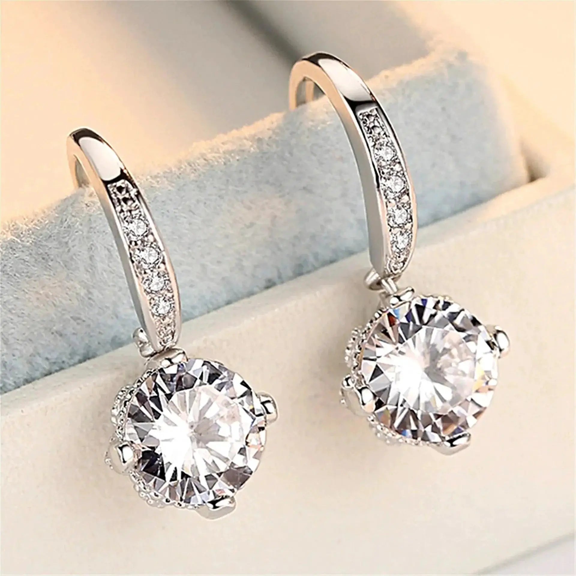 Starlight Elegance Sterling Silver Star Stud Earrings Zircon