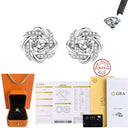 Flower Moissanite Stud Earrings in Sterling Silver