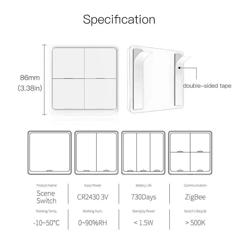 Smart ZigBee Tap Control Scene Switch Elevate Smart Home