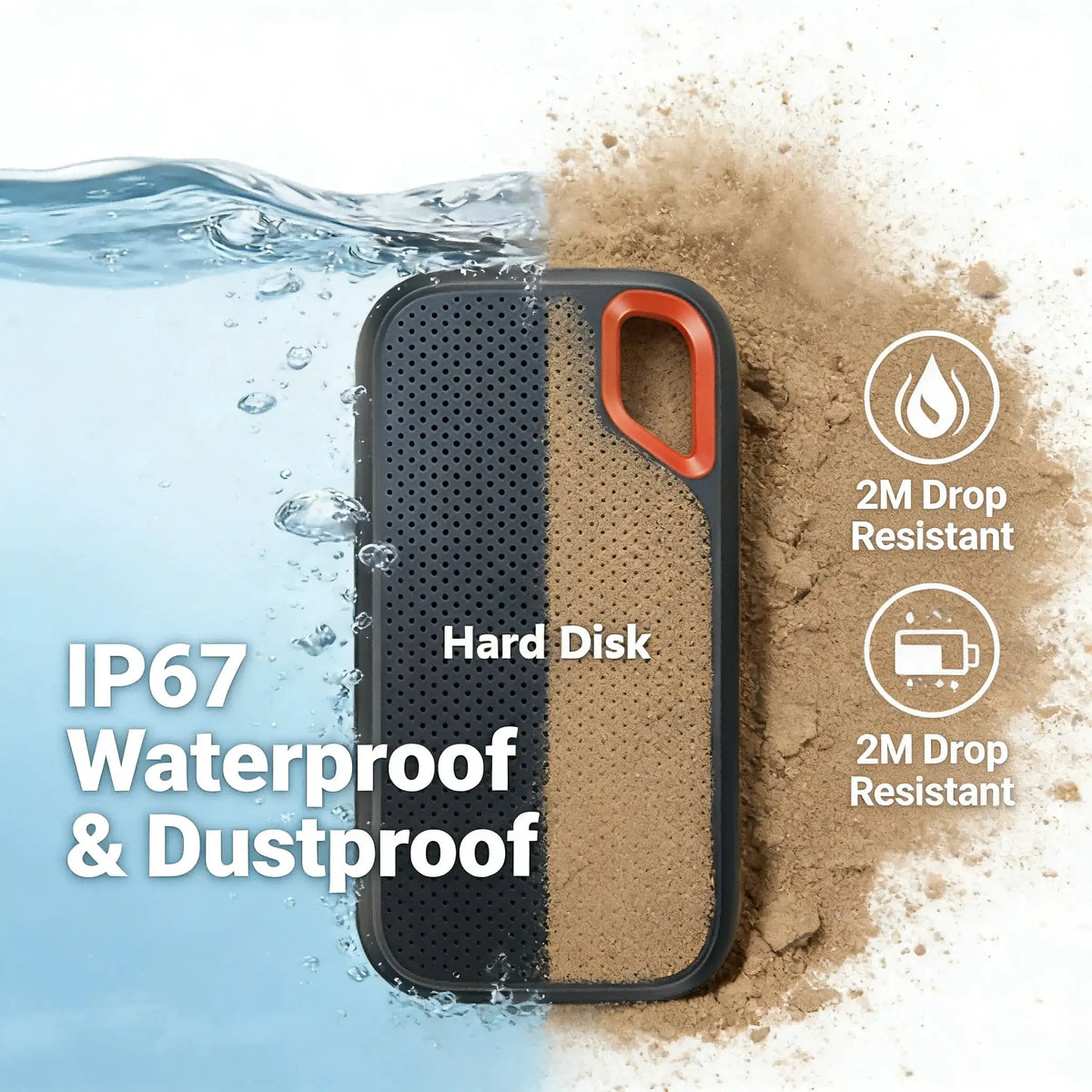 External Solid State Drive 2TB Portable SSD USB 3.2 Gen2 Fast Data Transfer Secure Storage for Important Files