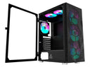 Montech Mesh, x x Fixed RGB Lighting Fans (Pre-Installed) ATX Mid-Tower PC Gaming Case, Door Open Tempered Glass Side Panel, High Airflow, Black