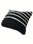 Y2K Striped Knit Winter Hat