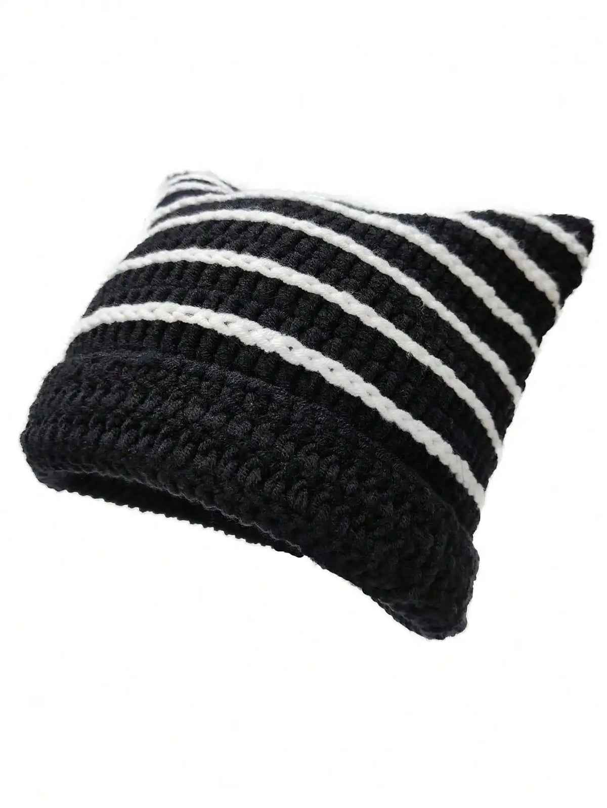 Y2K Striped Knit Winter Hat