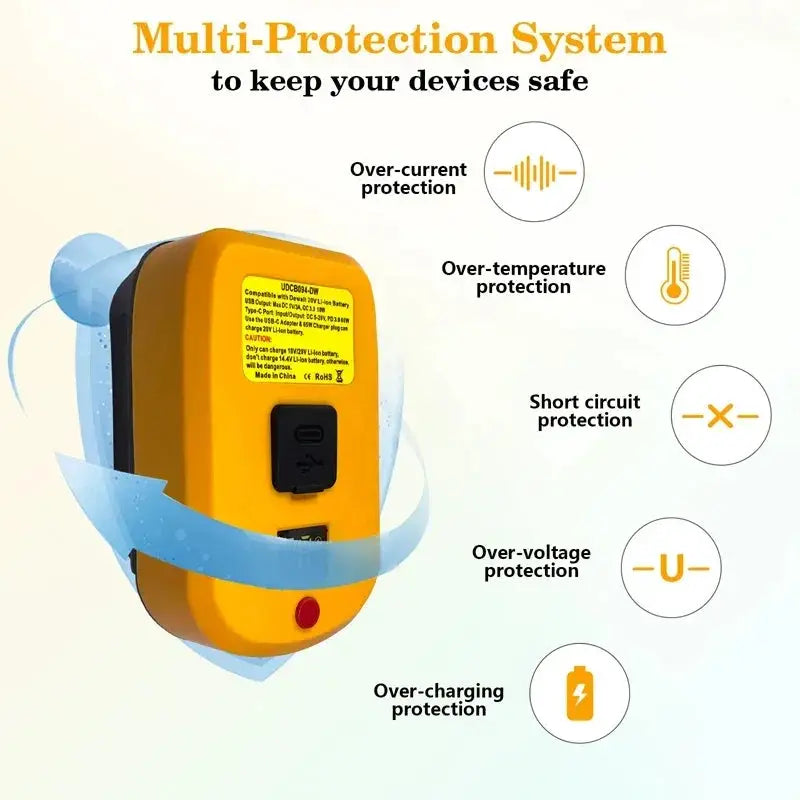 65W Multi Brand Fast Charger With USB Power Bank Function