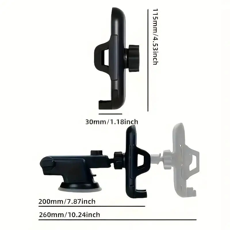 New universal Suction Cup Car Mobile Phone Bracket, 360° Rotation, ABS Material Car Mobile Phone Bracket, Suitable for Windshield and Instrument Panel, Multi-Function Car Navigation Bracket